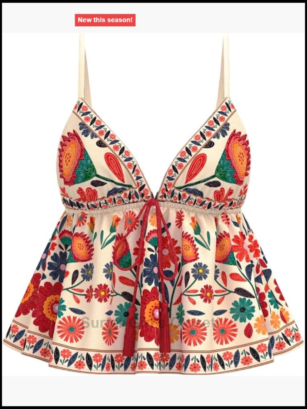 Boho Floral Babydoll Tank Top Sleeveless Peplum Blouse Summer